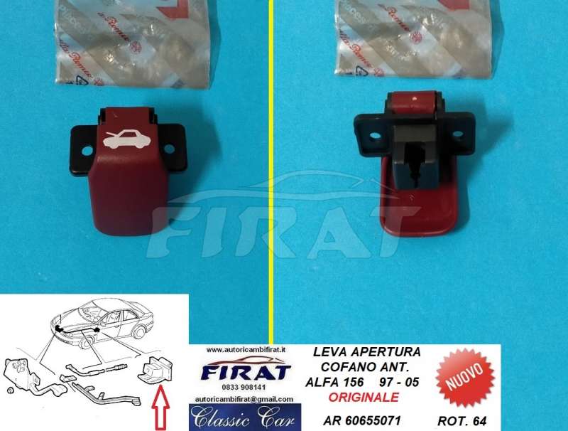 LEVA APERTURA COFANO ALFA 156 97-05 (60655071)